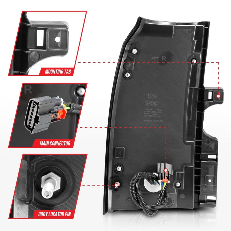 ANZO 2015-2017 GMC Yukon/Yukon XL LED Taillights Black ANZO Tail Lights  AXOPROS