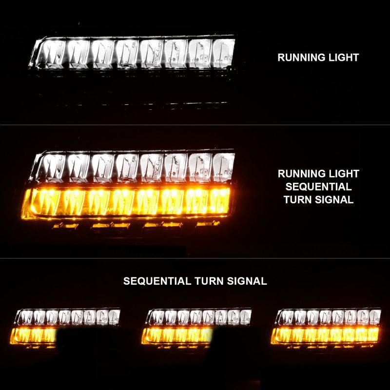 ANZO 2018-2021 Jeep Wrangler LED Side Markers Chrome Housing Smoke Lens w/ Seq. Signal Sport Bulb ANZO Lights Corner AXOPROS