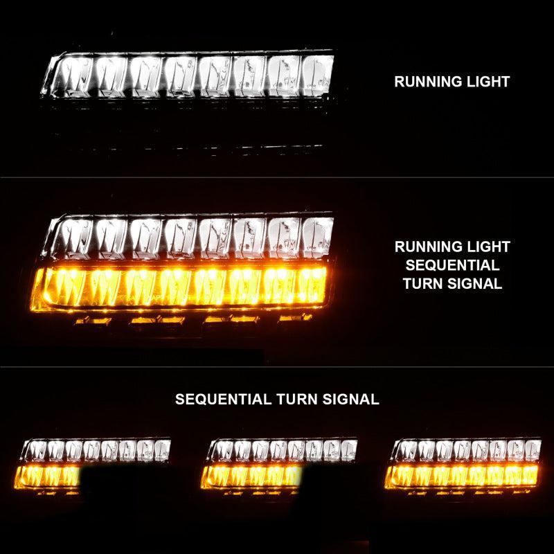 ANZO 2018-2021 Jeep Wrangler LED Side Markers Chrome Housing Smoke Lens w/ Seq. Signal Sport Bulb ANZO Lights Corner AXOPROS