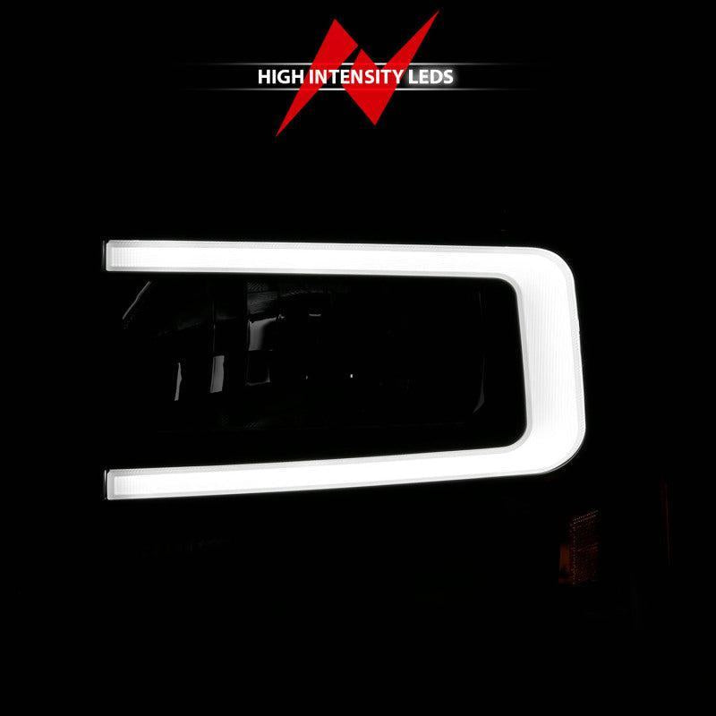 ANZO 99-04 Ford F250/F350/F450/Excursion (excl. 99) Crystal Headlights - w/ Light Bar Black Housing ANZO Headlights AXOPROS