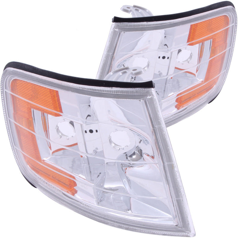 ANZO Corner Lights 1994-1997 Honda Accord Euro Corner Lights Chrome w/ Amber Reflector ANZO Lights Corner AXOPROS