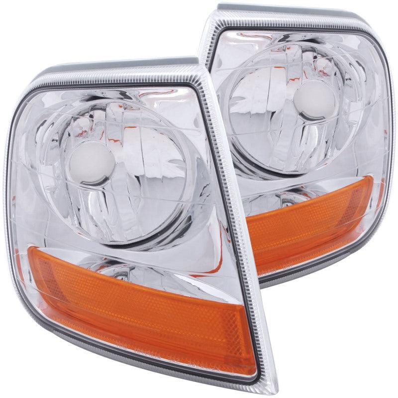 ANZO Corner Lights 1997-2003 Ford F-150 HARLEY - DAVIDSON Style Corner Lights Chrome w/ Amber Rflct ANZO Lights Corner AXOPROS