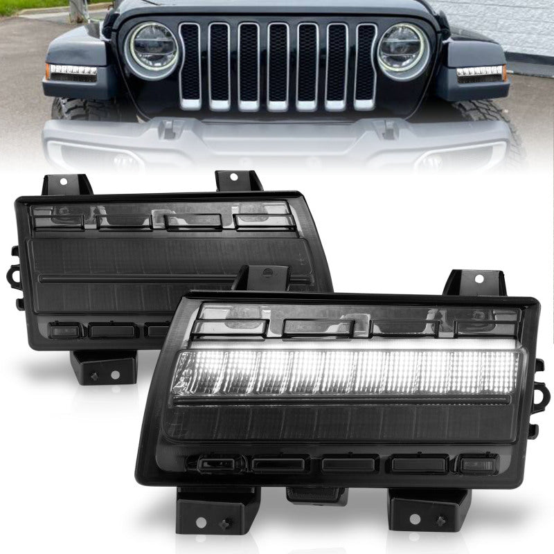 ANZO Wrangler 18-21/Gladiator 20+ LED Side Marker Lights Smoke w Sequential Signal ANZO Sidemarkers & Indicators AXOPROS