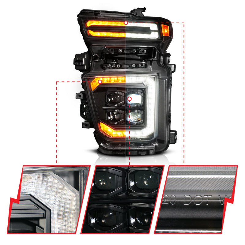 ANZO Z-Series 20-23 Chevy Silverado 2500/3500 Z-Series Full LED Proj Headlights Black - Driver Side ANZO Headlights AXOPROS