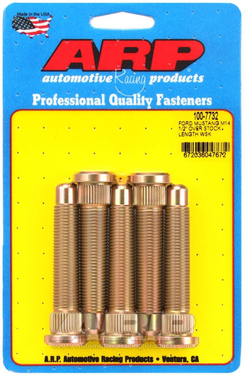 ARP 2015+ Ford Mustang GT M14 1/2in Over Stock Length Wheel Stud Kit ARP Wheel Studs AXOPROS