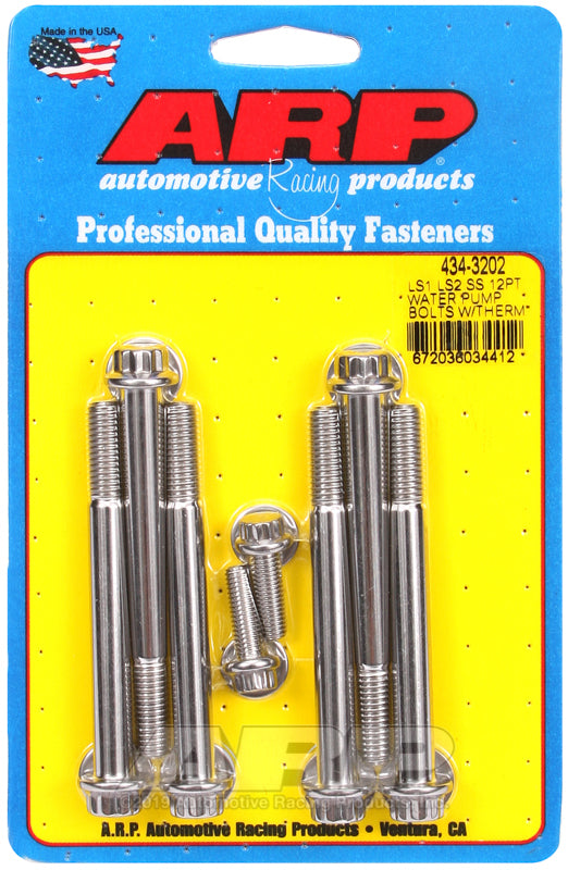 ARP LS1 LS2 SS 12pt Water Pump Bolts w/Thermostat Housing Bolts Kit ARP Hardware Kits - Other AXOPROS