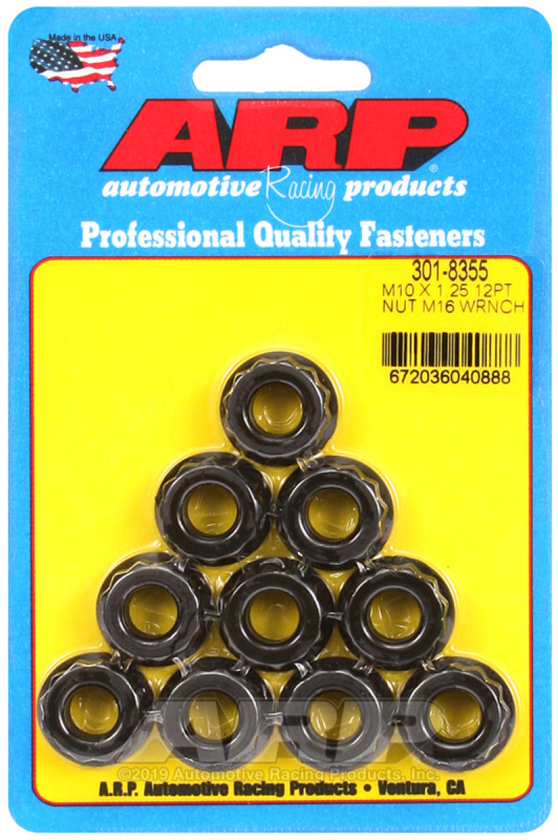 ARP M10 x 1.25 (5) 12-Point Nut Kit (Pack of 10) ARP Hardware Kits - Other AXOPROS