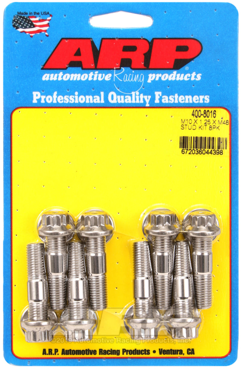 ARP Sport Compact M10 x 1.25 x 48mm Stainless Accessory Studs (8 pack) ARP Hardware - Singles AXOPROS