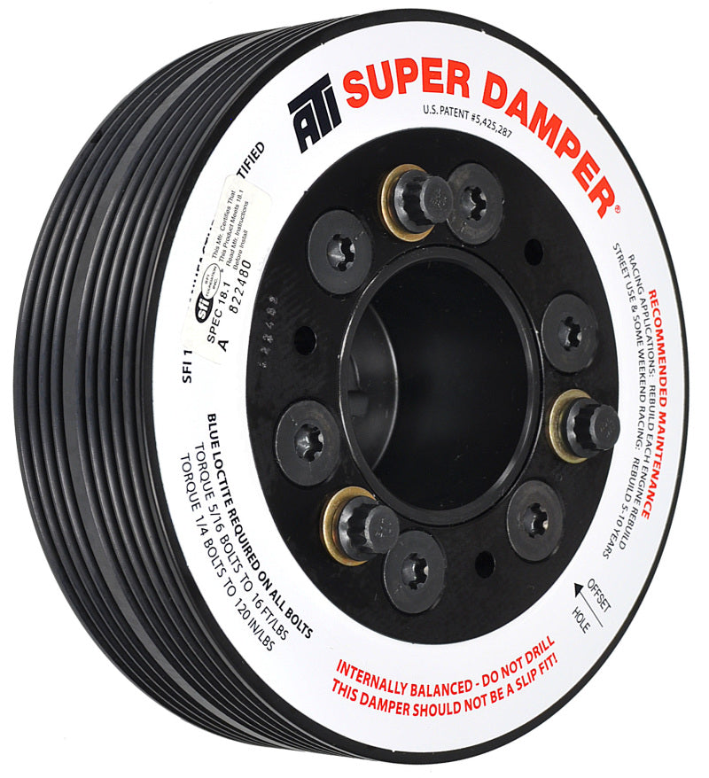 ATI Damper - 5.50in - Alum - 4 & 5 Grv - Subaru WRX EJ20 22 25 Engine 1Pc ATI Crankshaft Dampers AXOPROS