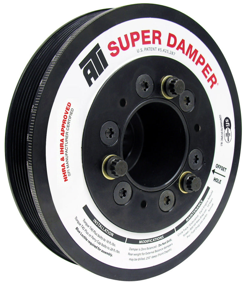 ATI Damper - 7.48in - Alum - 6 Grv - Dodge - 05-10 - 17 Per OD - Non VVT 6.1L/392/426 - 3 Ring ATI Crankshaft Dampers AXOPROS