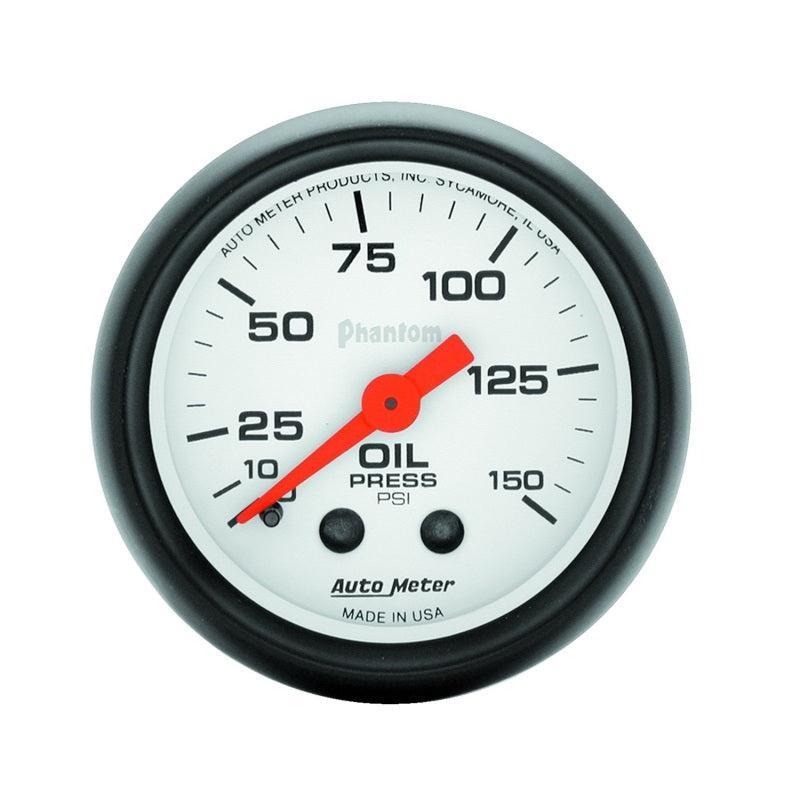 Autometer Phantom 52mm 150 PSI Mechanical Oil Pressure Gauge AutoMeter Gauges AXOPROS