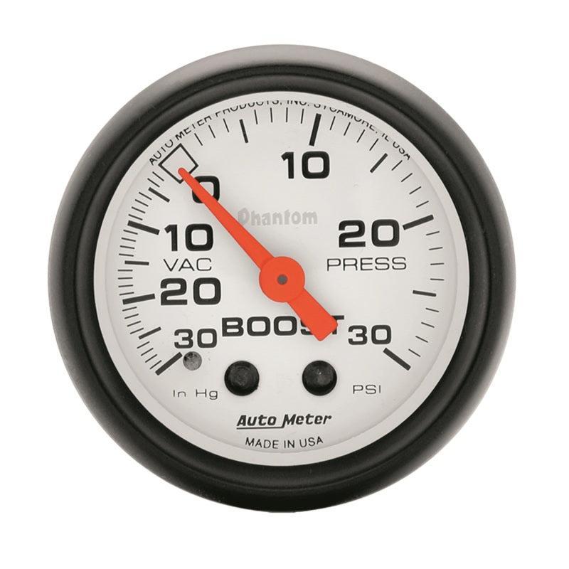 Autometer Phantom 52mm 30 PSI Mechanical Boost Gauge AutoMeter Gauges AXOPROS