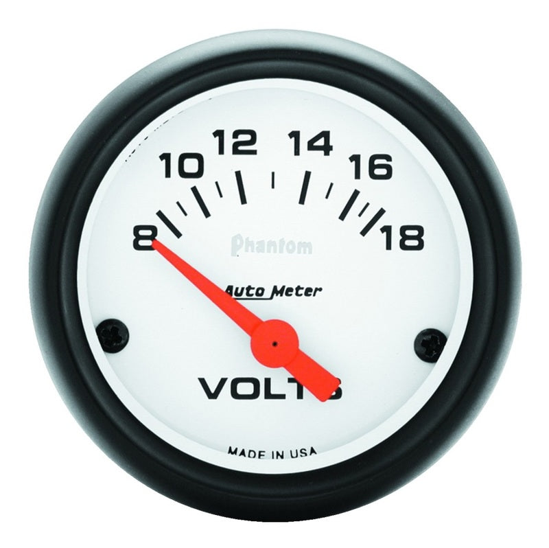 Autometer Phantom 52mm 8-18V Electronic Voltmeter Gauge AutoMeter Gauges AXOPROS