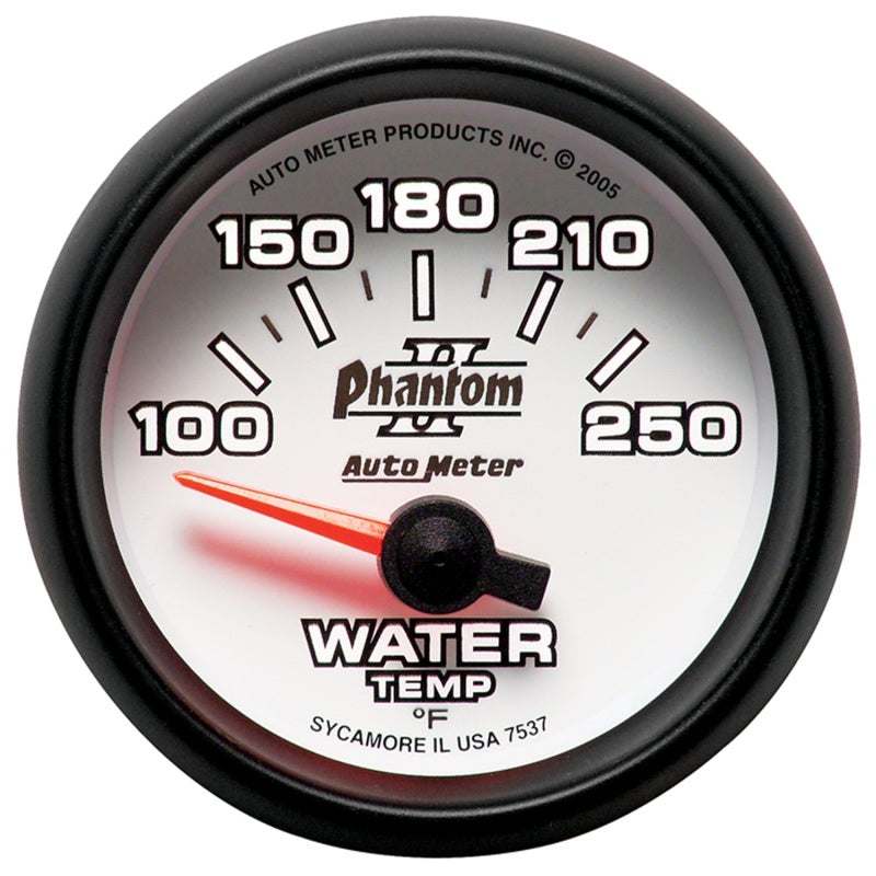 Autometer Phantom II 52.4mm SSE 100-250 Deg F Water Temperature Gauge AutoMeter Gauges AXOPROS
