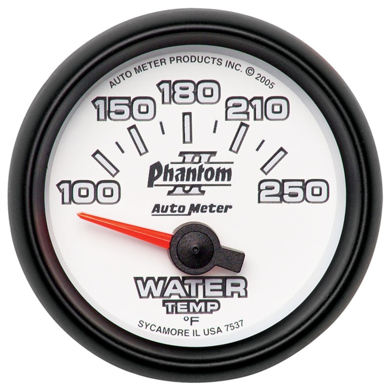 Autometer Phantom II 52.4mm SSE 100-250 Deg F Water Temperature Gauge AutoMeter Gauges AXOPROS