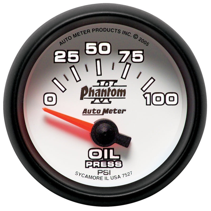 Autometer Phantom II 52mm Short Sweep Electronic 0-100psi Oil Pressure Gauge AutoMeter Gauges AXOPROS