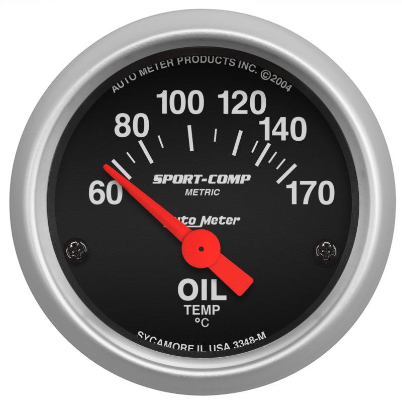 Autometer Sport-Comp 52mm 60-170 Degree Short Sweep Electronic Oil Temperature Gauge AutoMeter Gauges AXOPROS