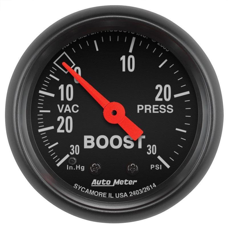 Autometer Z Series 52mm 30 In Hg.-Vac. / 30 PSI Boost / Vacuum Gauge AutoMeter Gauges AXOPROS
