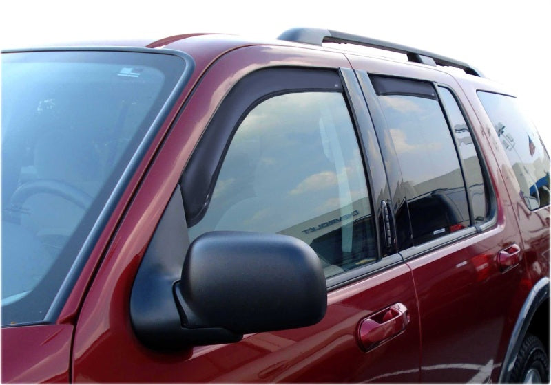 AVS 02-10 Ford Explorer (4 Door) Ventvisor In-Channel Front & Rear Window Deflectors 4pc - Smoke AVS Wind Deflectors AXOPROS