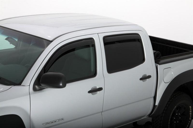 AVS 05-15 Toyota Tacoma Double Cab Ventvisor In-Channel Front & Rear Window Deflectors 4pc - Smoke AVS Wind Deflectors AXOPROS