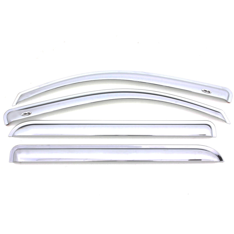 AVS 07-18 Toyota Tundra Crewmax Ventvisor Outside Mount Front & Rear Window Deflectors 4pc - Chrome AVS Wind Deflectors AXOPROS