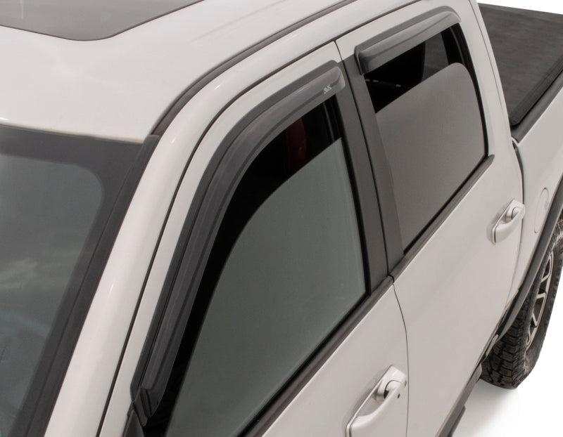 AVS 09-18 Dodge RAM 1500 Crew Cab Ventvisor Outside Mount Window Deflectors 4pc - Smoke AVS Wind Deflectors AXOPROS