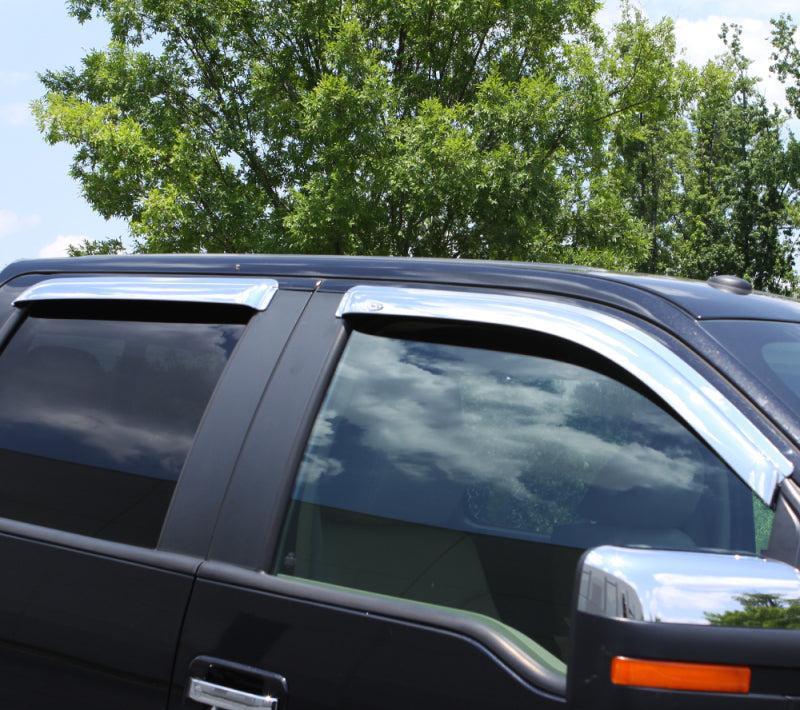 AVS 20-22 Chevrolet Silverado 1500 LTD Ext. Cab/DC F&R Ventvisor Window Deflectors 4pc - Chrome AVS Wind Deflectors AXOPROS