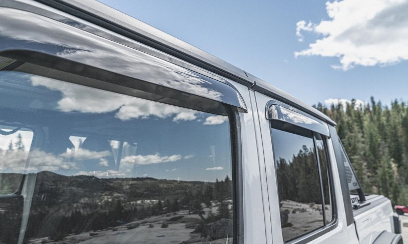 AVS 2018 Jeep Wrangler Unlimited (4-Door) Ventvisor Outside Mount Window Deflectors 4pc - Smoke AVS Wind Deflectors AXOPROS