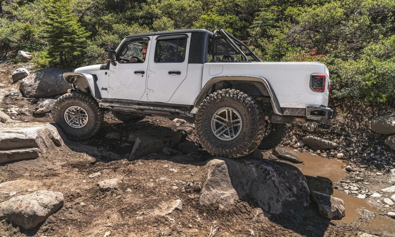 AVS 2018 Jeep Wrangler Unlimited (4-Door) Ventvisor Outside Mount Window Deflectors 4pc - Smoke AVS Wind Deflectors AXOPROS