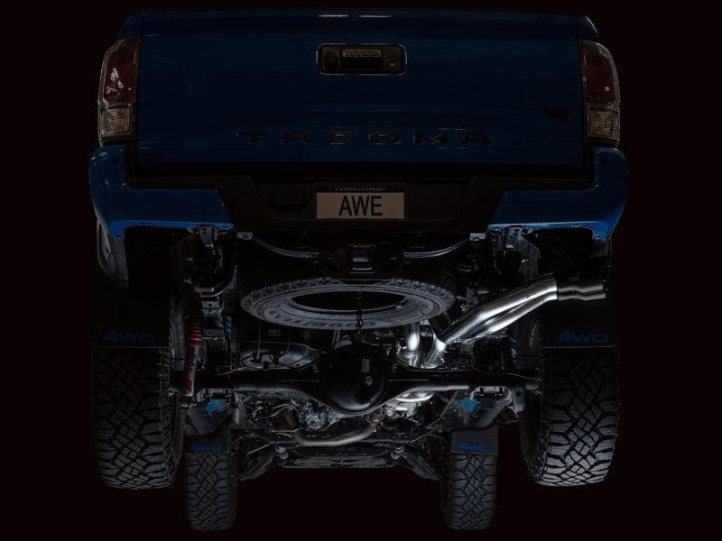 AWE 16-22 Toyota Tacoma 0FG Catback Exhaust w/ BashGuard - Dual Diamond Black Tips AWE Tuning Catback AXOPROS