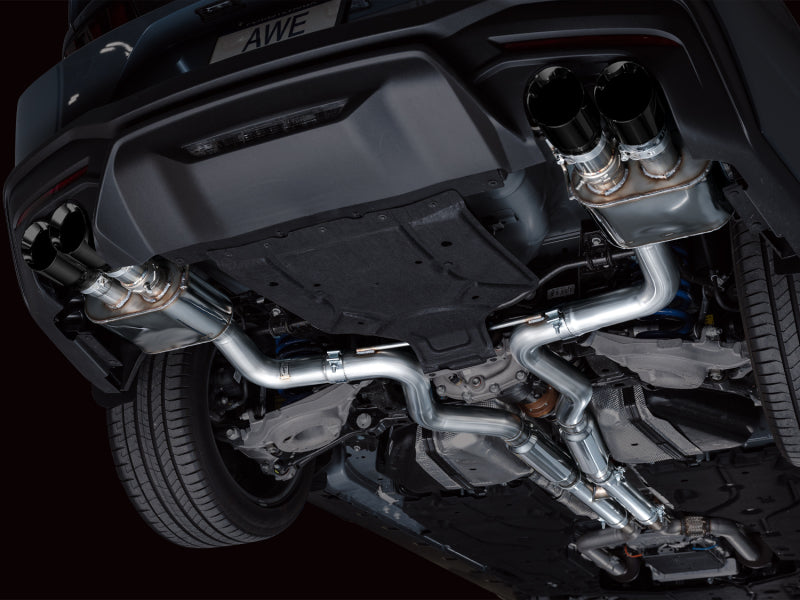 AWE 2024 Ford Mustang GT Fastback S650 RWD SwitchPath Catback Exhaust w/ Quad Diamond Black Tips AWE Tuning Catback AXOPROS