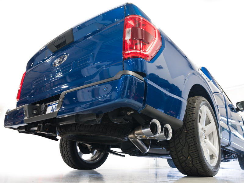 AWE 21-25 Ford F150 (14th Gen Reg Cab) Cat-Back Exhaust - 4.5in Dual Side Exit Chrome Tips AWE Tuning Catback AXOPROS