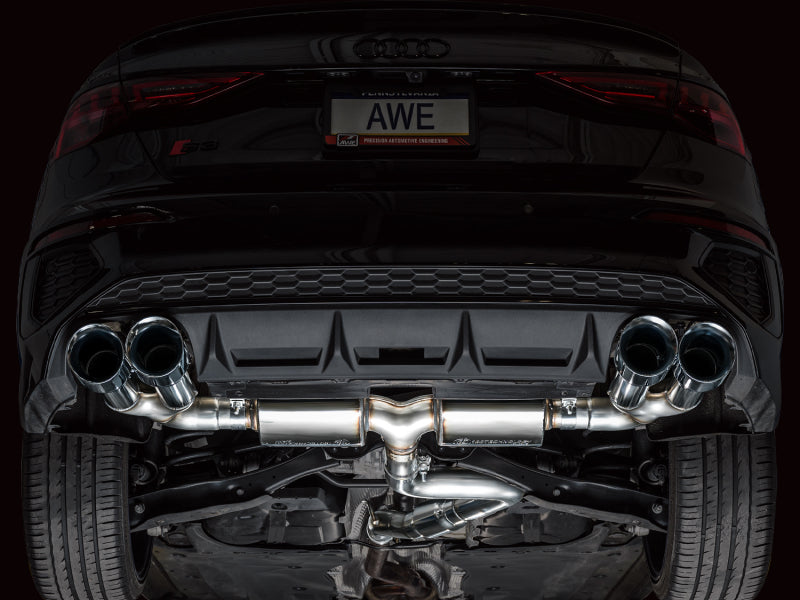 AWE 22-24 Audi 8Y S3 Touring Edition Exhaust - Chrome Silver Tips AWE Tuning Catback AXOPROS