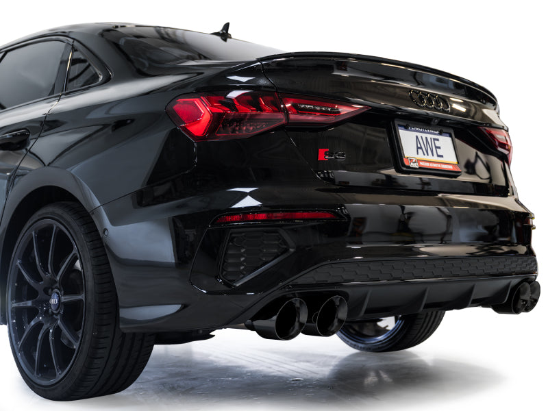 AWE 22-24 Audi 8Y S3 Track Edition Exhaust - Diamond Black Tips AWE Tuning Catback AXOPROS