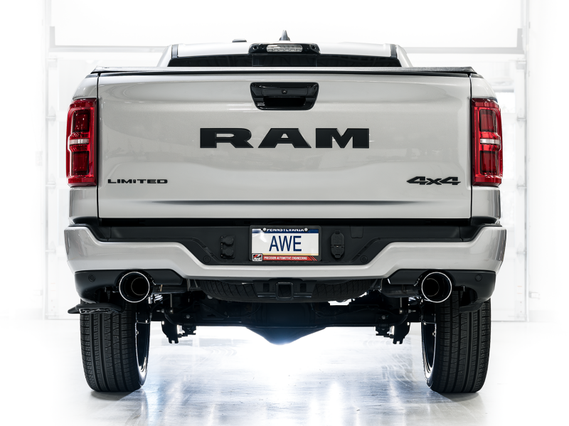 AWE 25+ RAM 1500 3.0TT 0FG Catback Touring Exhaust - Chrome Silver Tips AWE Tuning Catback AXOPROS