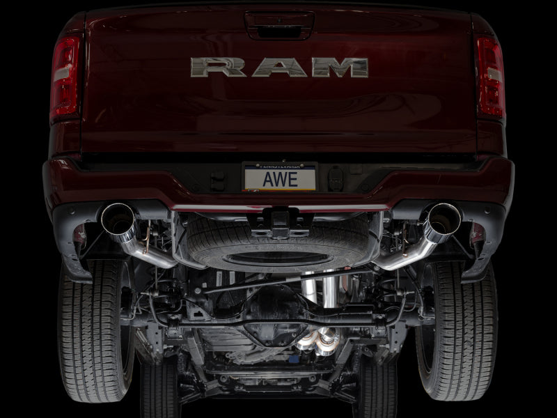 AWE 25+ RAM 1500 3.0TT 0FG Catback Touring Exhaust - Chrome Silver Tips AWE Tuning Catback AXOPROS