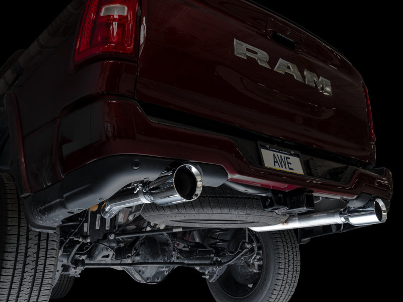 AWE 25+ RAM 1500 3.0TT 0FG Catback Touring Exhaust - Chrome Silver Tips AWE Tuning Catback AXOPROS