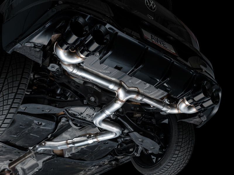 AWE MK8 Volkswagen Golf R 3in Track Edition Quad Exhaust - Diamond Black Tips AWE Tuning Catback AXOPROS