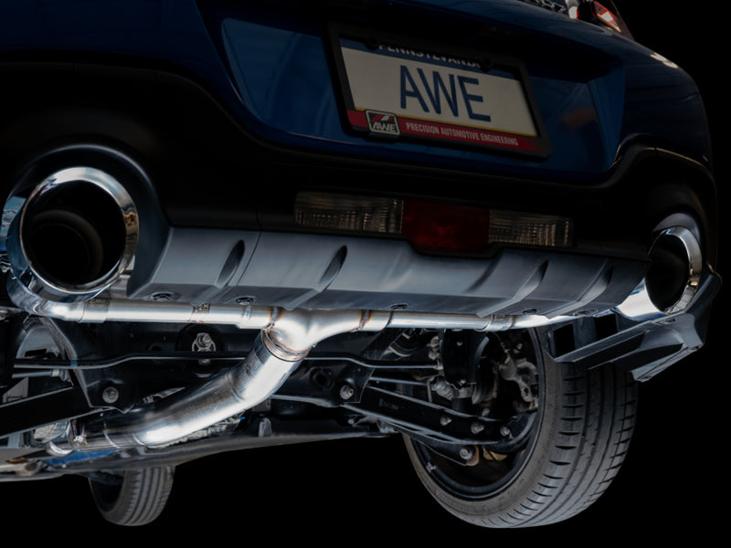 AWE Subaru BRZ/ Toyota GR86/ Toyota 86 Track Edition Cat-Back Exhaust- Chrome Silver Tips AWE Tuning Catback AXOPROS