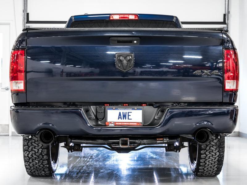 AWE Tuning 09-18 RAM 1500 5.7L (w/Cutouts) 0FG Dual Rear Exit Cat-Back Exhaust - Diamond Black Tips AWE Tuning Catback AXOPROS