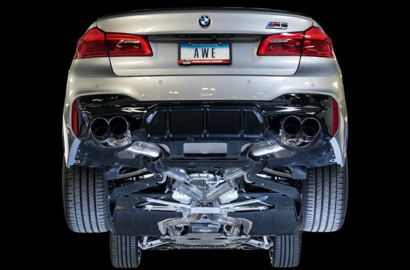 AWE Tuning 18-19 BMW F90 M5 SwitchPatch Cat-Back Exhaust- Black Diamond Tips AWE Tuning Catback AXOPROS