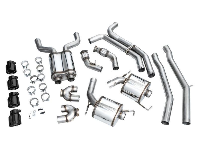 AWE Tuning 19-23 Audi C8 S6/S7 2.9T V6 AWD Touring Edition Exhaust - Diamond Black Tips AWE Tuning Catback AXOPROS