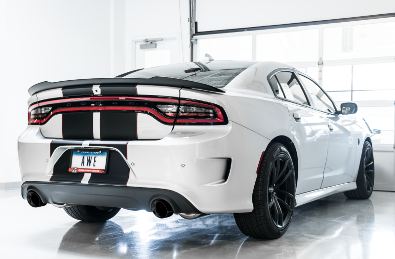 AWE Tuning 2015+ Dodge Charger 6.4L/6.2L Non-Resonated Touring Edition Exhaust - Diamond Blk Tips AWE Tuning Catback AXOPROS
