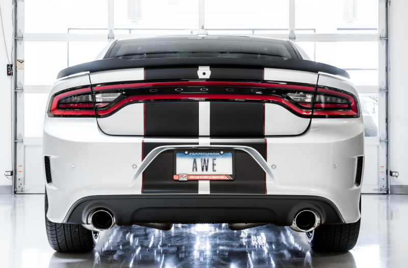 AWE Tuning 2015+ Dodge Charger 6.4L/6.2L SC Non-Resonated Touring Edition Exhaust - Silver Tips AWE Tuning Catback AXOPROS