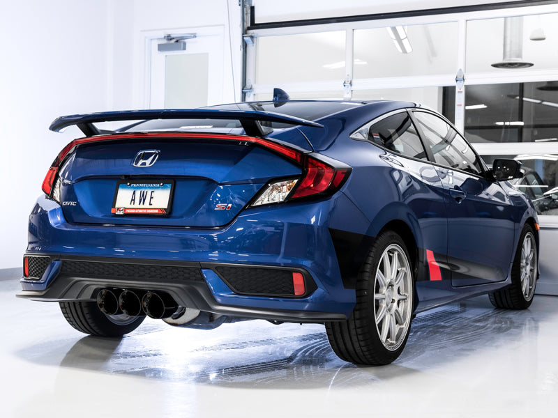 AWE Tuning 2016+ Honda Civic Si Touring Edition Exhaust w/Front Pipe & Triple Diamond Black Tips AWE Tuning Catback AXOPROS