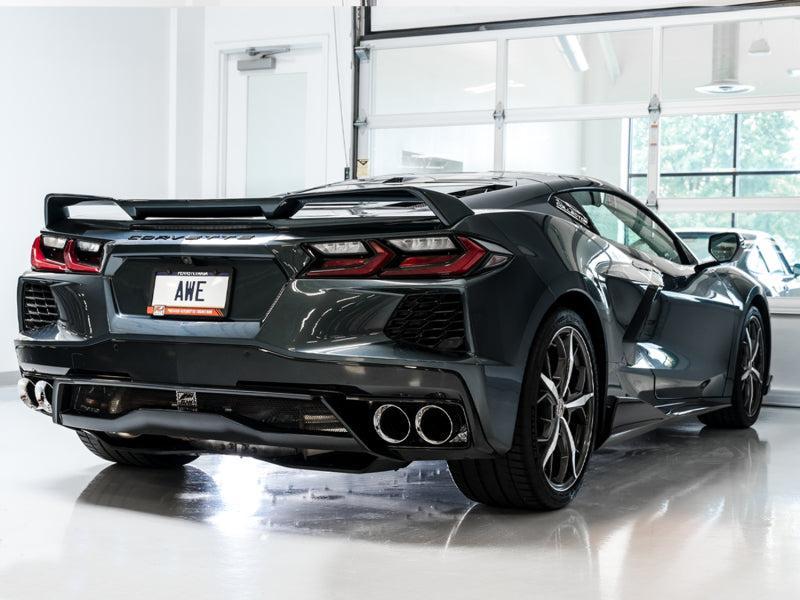 AWE Tuning 2020 Chevrolet Corvette (C8) Touring Edition Exhaust - Quad Chrome Silver Tips AWE Tuning Catback AXOPROS