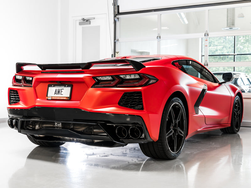 AWE Tuning 2020 Chevrolet Corvette (C8) Touring Edition Exhaust - Quad Diamond Black Tips AWE Tuning Catback AXOPROS