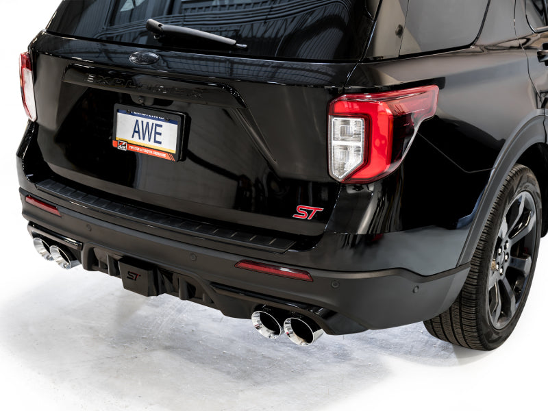 AWE Tuning 2020+ Ford Explorer ST Touring Edition Exhaust w/ Chrome Silver Tips AWE Tuning Catback AXOPROS