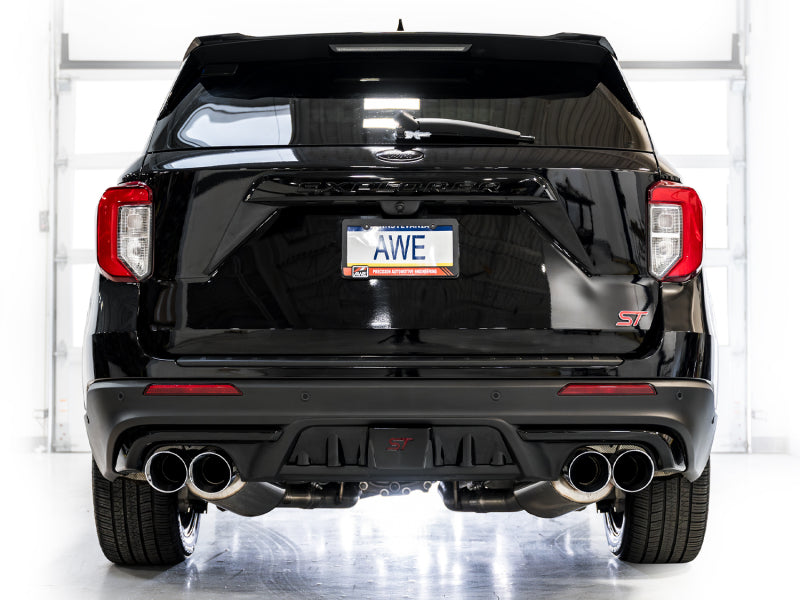AWE Tuning 2020+ Ford Explorer ST Touring Edition Exhaust w/ Chrome Silver Tips AWE Tuning Catback AXOPROS