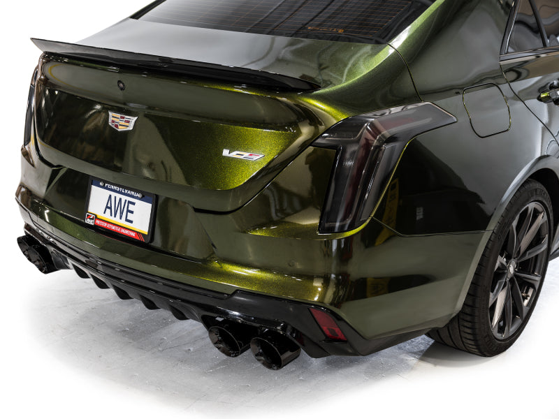 AWE Tuning 2021+ Cadillac CT4-V Blackwing SwitchPath Exhaust - Diamond Black Tips AWE Tuning Catback AXOPROS